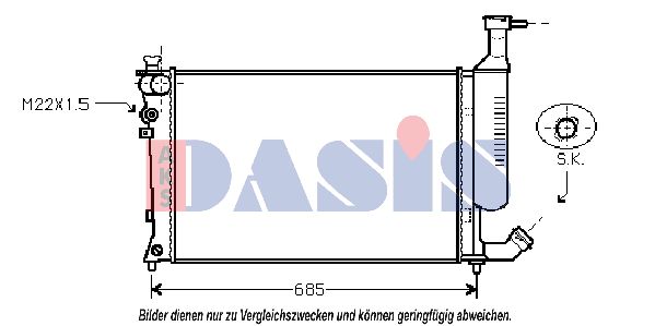 AKS DASIS Радиатор, охлаждение двигателя 160012N